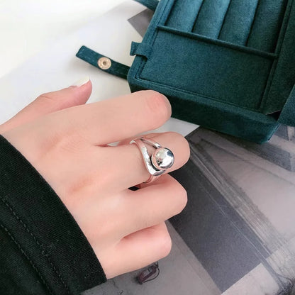 Sterling Silver Irregular Zircon Cocktail Ring